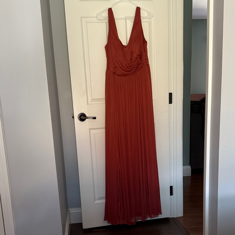 Elegant Terracotta  Azazie Wedding Guest Dress